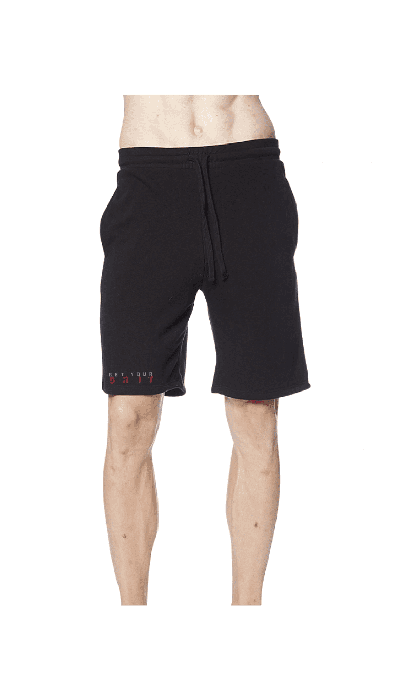 Men's black shorts, minimal design