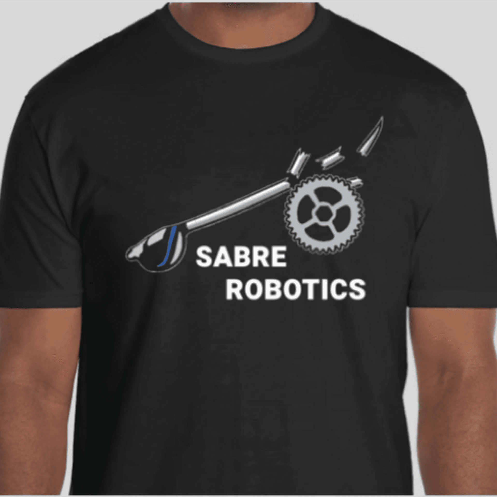 Black shirt with Sabre Robotics logo