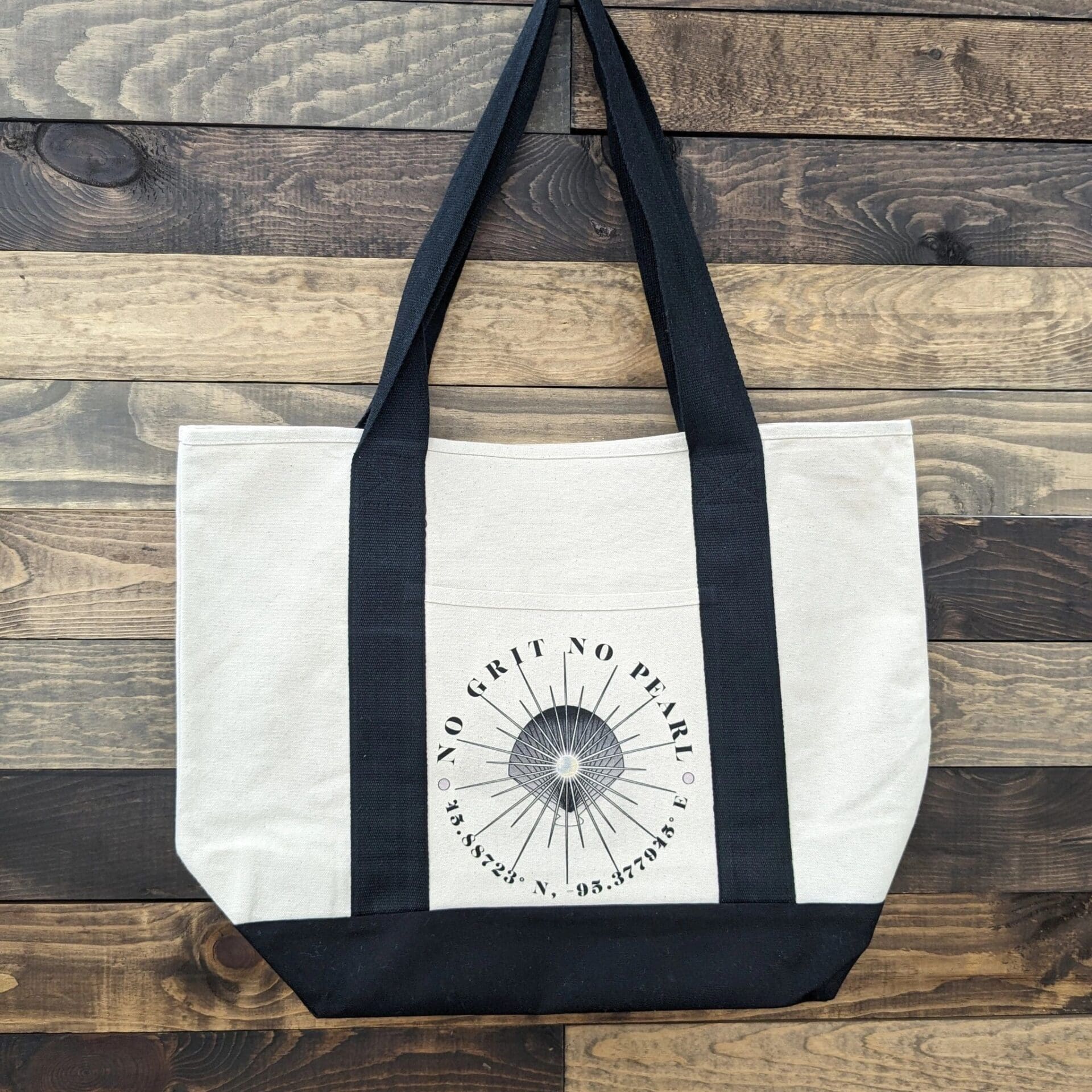 Black and white canvas bag