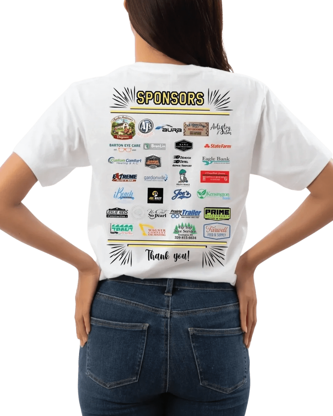 Back of shirt with sponsor logos