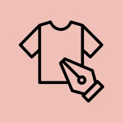 T-shirt design icon on pink background